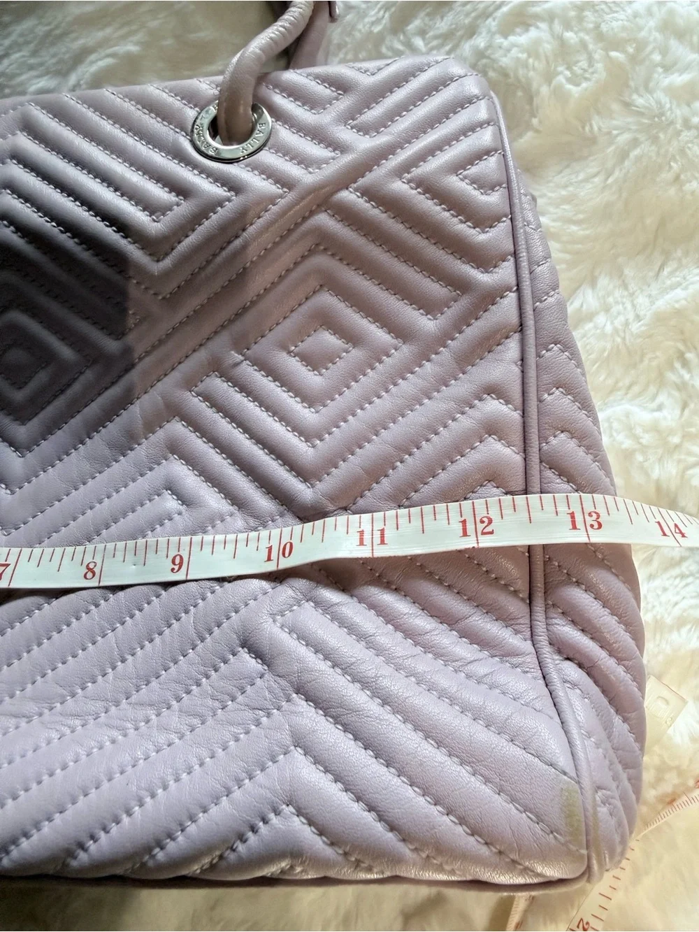 Bally Quilted Lavender Manuela Tote with Tassel